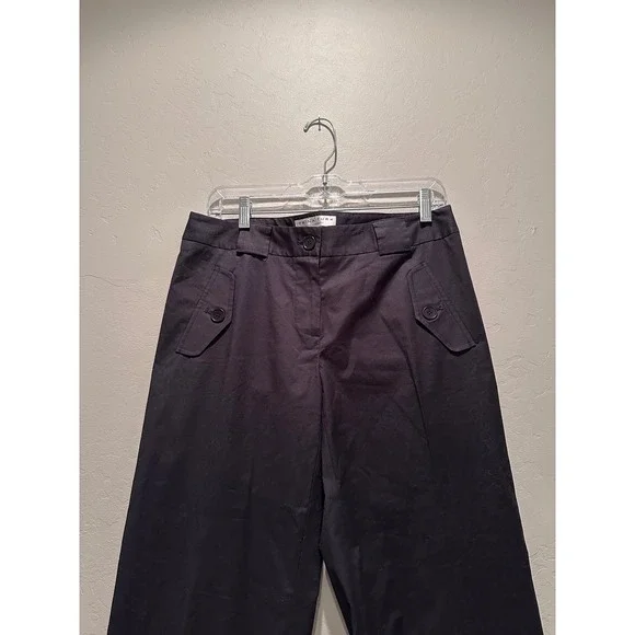 Trina Turk Women's Black Wide Leg Cropped Pants Trousers Size 6 - Picture 4 of 6
